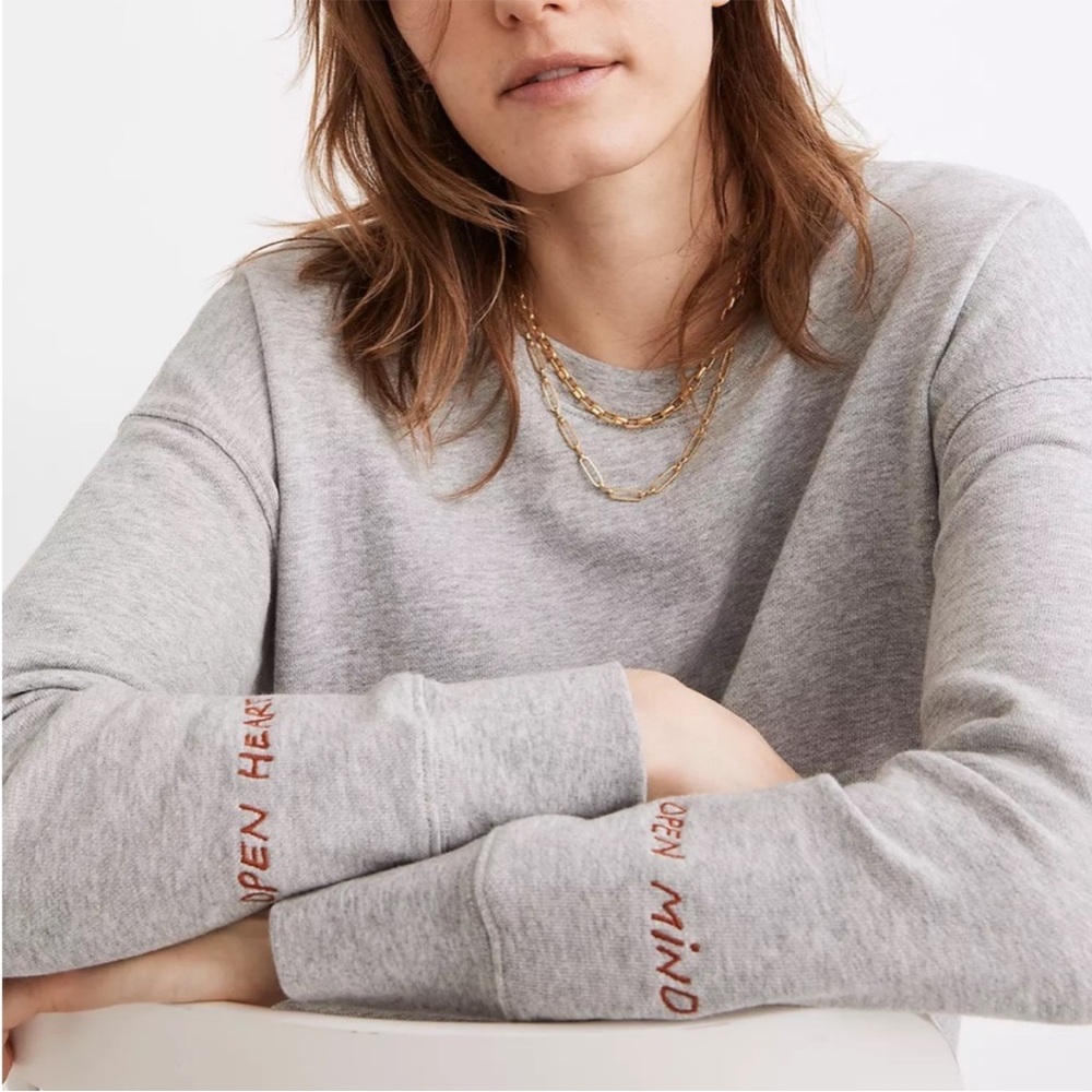 Madewell Open Heart Open Mind Embroidered Mainstay Sweatshirt